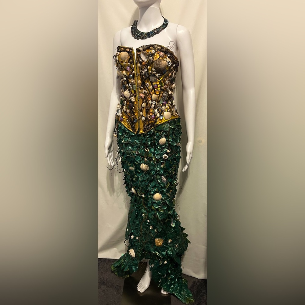 Ocean Shell Mermaid Costume Sz S/M Sea Witch Siren Cosplay Handmade Halloween